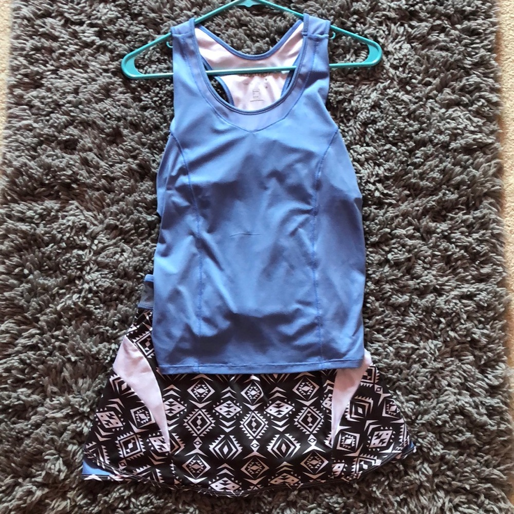 A Matching Shirt and Skirt Tennis Set